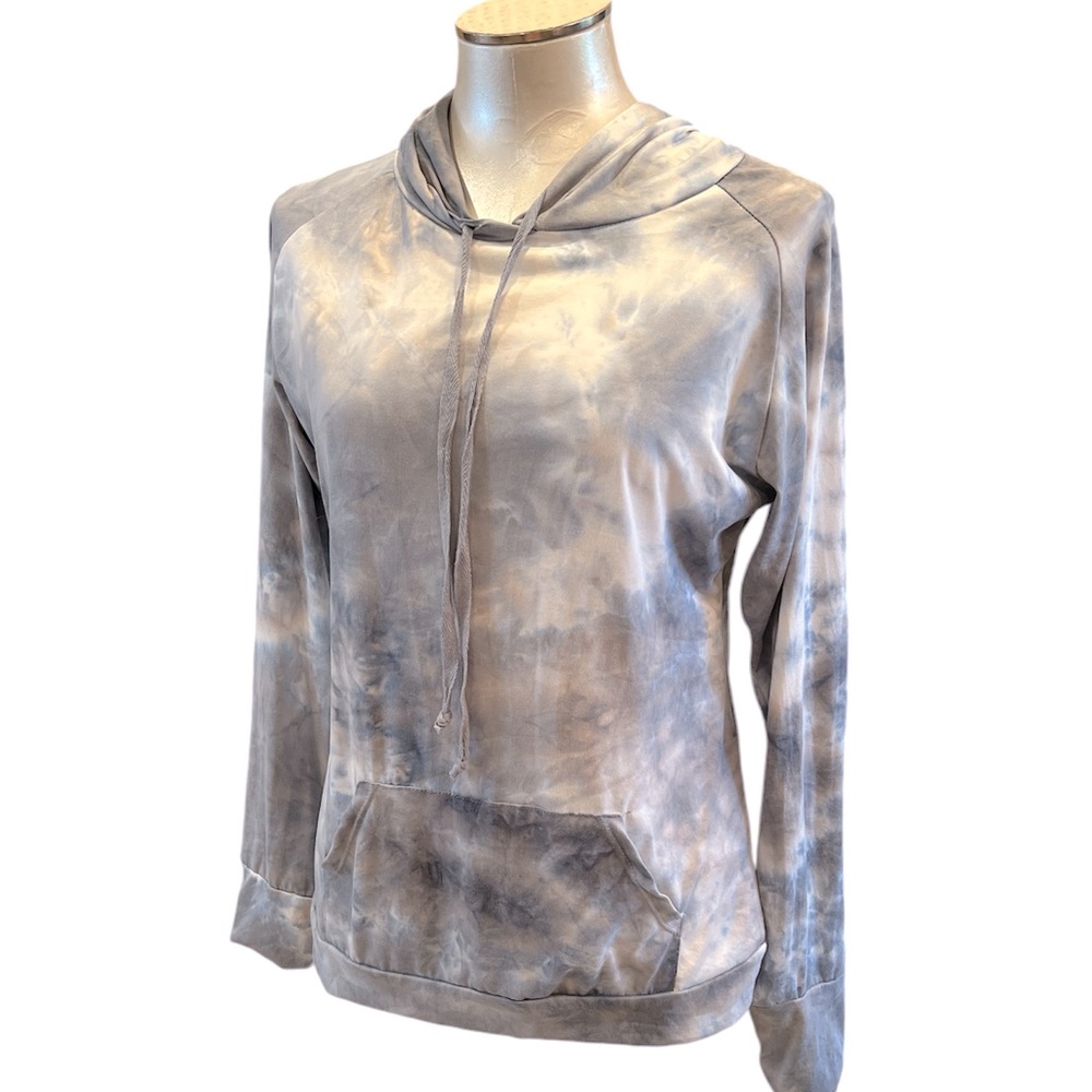 Hello mello Loungewear Tie-Dyed Super soft lightweight Sweatshirt w carry pouch